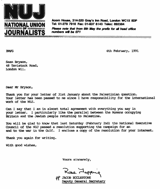 1991 Gulf War National Union of Journalists