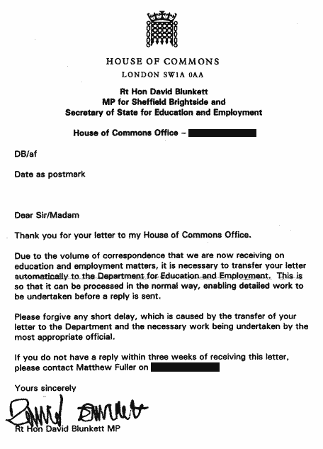 Microtech Computer Services - Reply from David Blunkett
